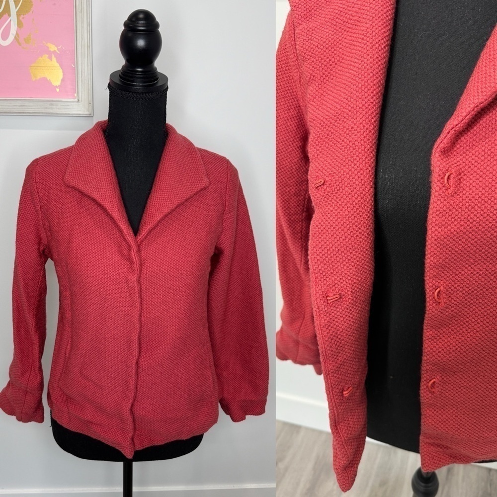 Eileen Fisher Virgin Wool Blend Textured Women’s Petite Blazer with Pockets (PL)